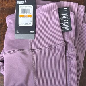 Under Armour Purple Leggings with Ribbed Texture